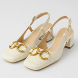 Slingback Open-Heel Pumps