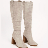 Suede Block Heel Boots 