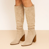 Suede Block Heel Boots 