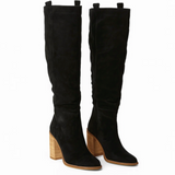 Suede Block Heel Boots 
