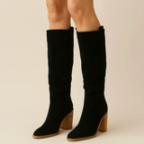 Suede Block Heel Boots 