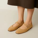 Suede Mary Jane Flats 