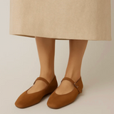 Suede Mary Jane Flats 