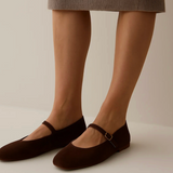 Suede Mary Jane Flats 
